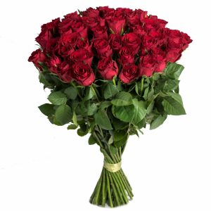 Букет из 57 бордовых роз 60 см — 57 роз