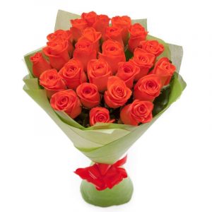 Букет из 15 оранжевых роз 40 см — Недорогие розы с доставкой