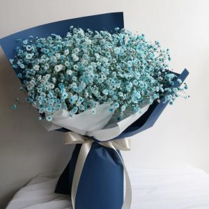 Букет из 9 голубых гипсофил — Букеты цветов