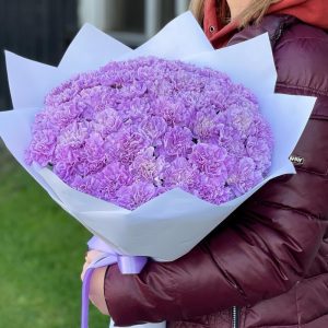 Букет из 45 фиолетовых гвоздик — Бизнес букеты