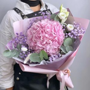 Букет с розовой гортензией Бланж — Букеты цветов