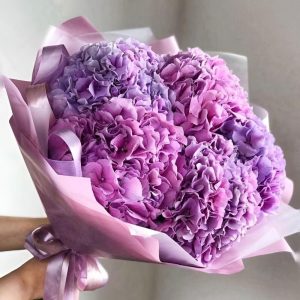 Букет из 9 фиолетовых гортензий — Букеты цветов