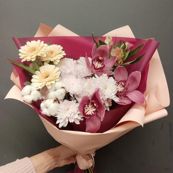 Букет с орхидеями и герберами — Букеты цветов
