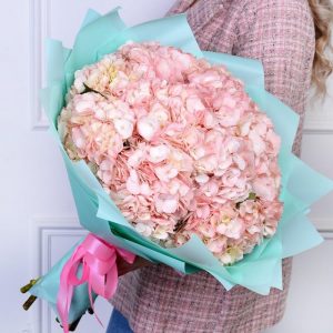 Букет из 7 розовых гортензий — Букеты цветов