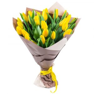 Букет из 21 желтого тюльпана — Тюльпаны