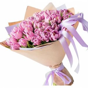 51 розовый пионовидный тюльпан — Тюльпаны
