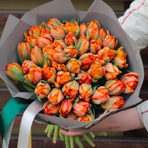 Букет из 49 оранжевых тюльпанов — Тюльпаны
