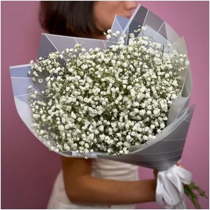 Букет из 9 белых гипсофил — Букеты цветов