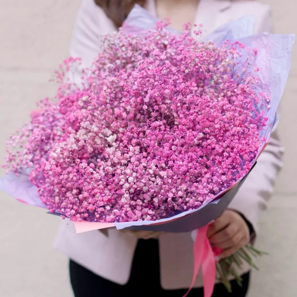 Букет из 9 розовых гипсофил — Букеты цветов