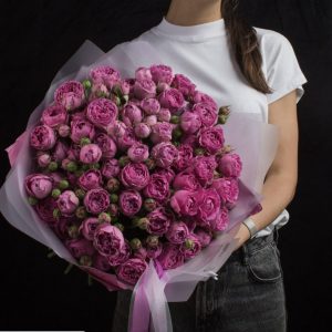 Букет из пионовидных роз Misty Bubbles — Розы