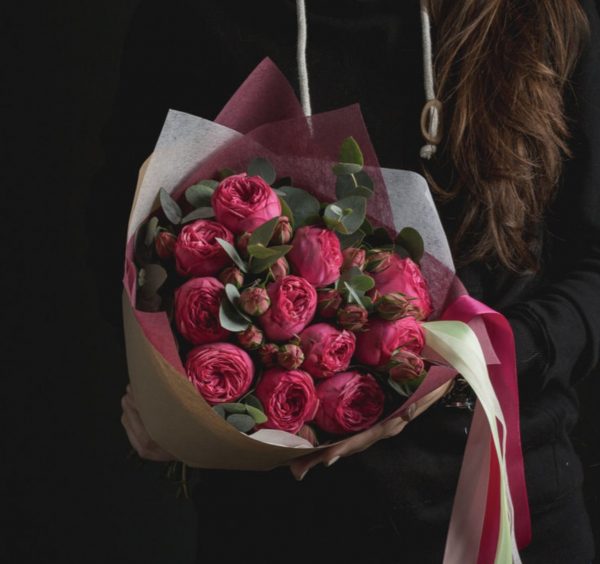 Букет из пионовидных роз Pink Piano — Розы