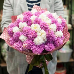 51 белый и розовый гиацинт — Букеты цветов