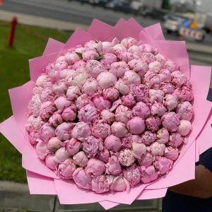 Букет из 201 розового пиона — Пионы
