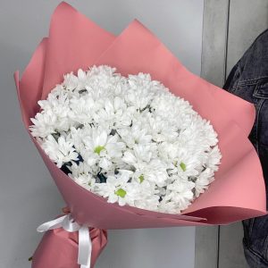 19 белых кустовых хризантем — Букеты цветов