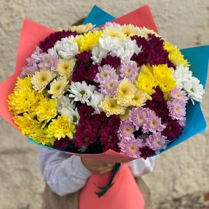 Букет из 25 хризантем Микс — Букеты цветов