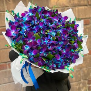 Большой букет из синих орхидей — Букеты цветов
