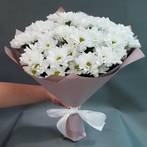 Букет из 9 белых хризантем — Букеты цветов