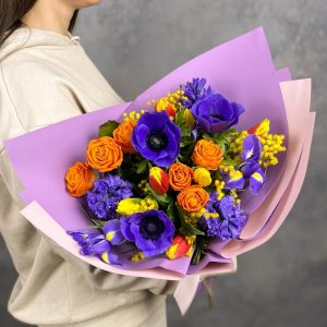 Яркий фиолетовый букетик — Букеты цветов