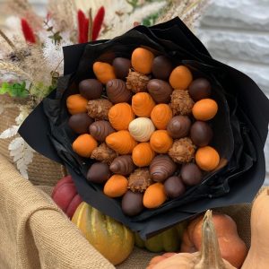 Букет из клубники в шоколаде «Хэллоуин» — Съедобные букеты