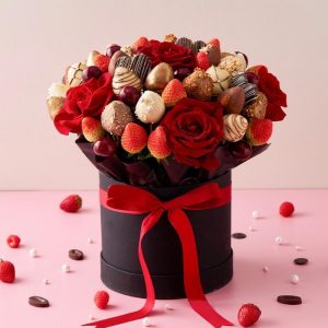 Букет из ягод в шляпной коробке «Эстетика» — Съедобные букеты