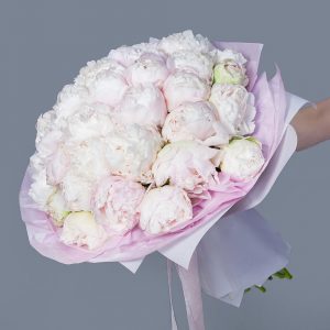 Букет из 35 премиальных розовых пионов — Пионы